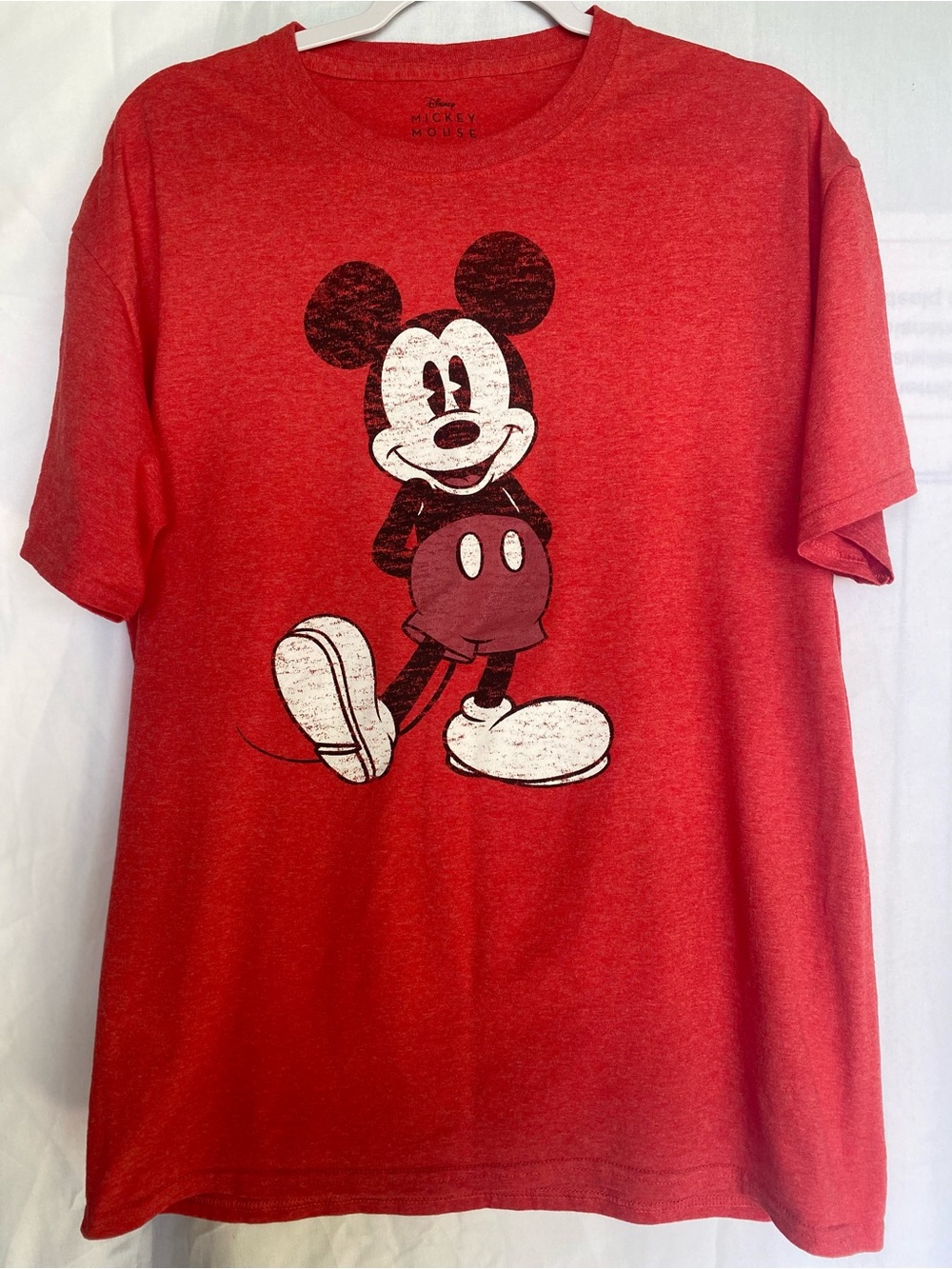 Disney Mickey Mouse Red Graphic T-Shirt Adult Size Large Disney Franchise